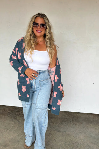 Cloud Cardigan - Blue Daisy