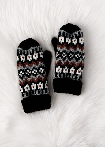 Glacier Knit Mittens - Black *NEW*