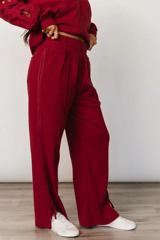 *Ampersand Ave* University Wide Leg Comfs - Love Story Crimson