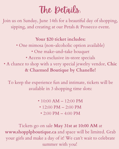 Petals & Prosecco 10am-12pm