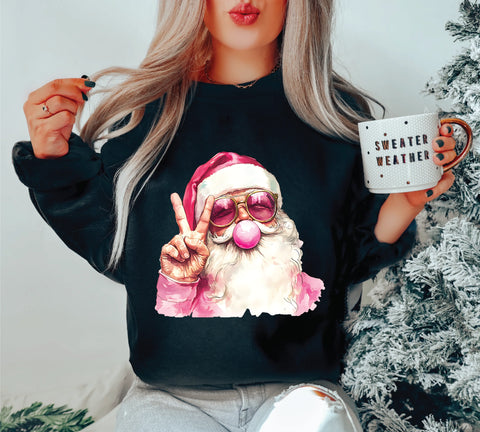 Bubblegum Santa Crewneck - Black
