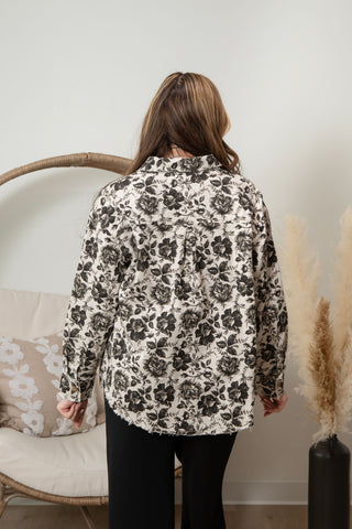 Midnight Floral Denim Jacket
