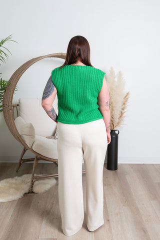 Chunky Knit Vest - Lucky Green