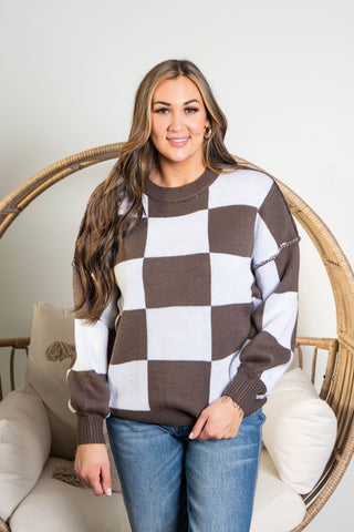 Check Me Out Sweater - Brown