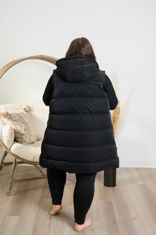 { DEX } Hooded Puffer Vest - Black