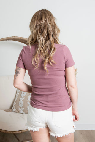 Pretty Little Basic Tee - Dusty Purple