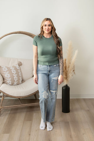 Signature Fitted Tee - Moss