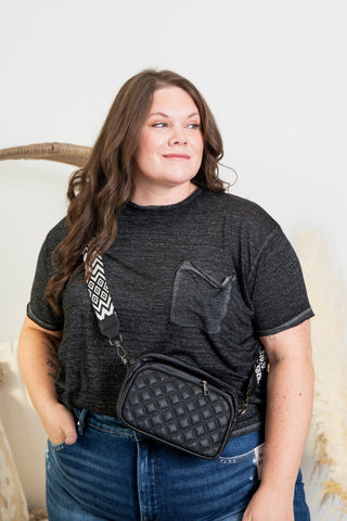 Quilted Crossbody Bag - Black