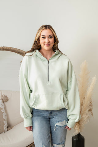 Daphne HalfZip Sweater - Spring Mint