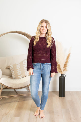 { DEX } Wavy Hem Sweater