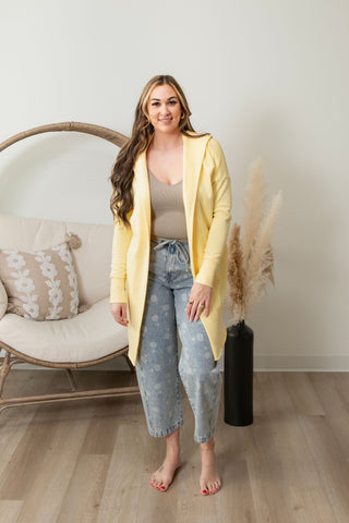 Olivia Long Line Cardigan - Sunshine