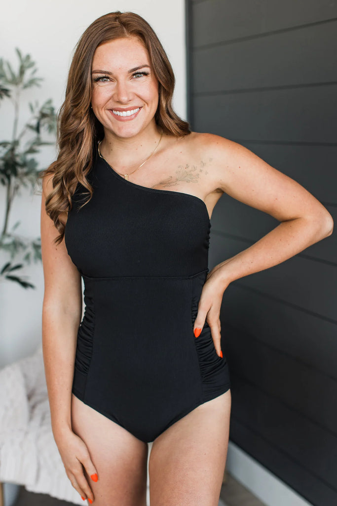 Vacation Mode Ribbed One Piece Swimsuit