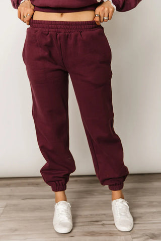 *Ampersand Ave* Comfort Zone Joggers - Maroon Lace