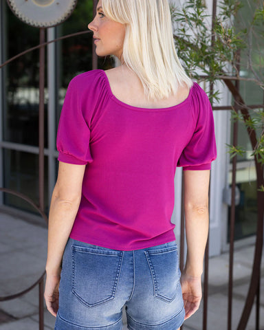 Grace & Lace | Sweet Ribbed Top - Magenta