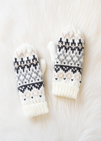 Glacier Knit Mittens - Cream *NEW*