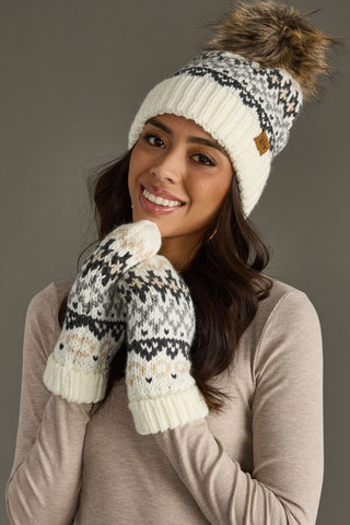 Glacier Knit Mittens - Cream *NEW*