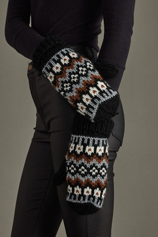 Glacier Knit Mittens - Black *NEW*