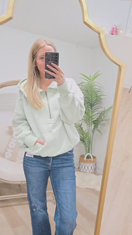 Daphne HalfZip Sweater - Spring Mint