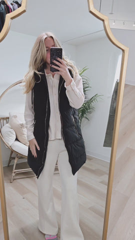 { DEX } Hooded Puffer Vest - Black