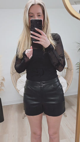 { DEX } Faux Leather Shorts