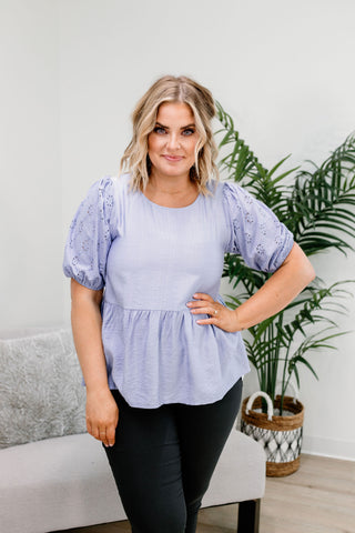Periwinkle Puff Top